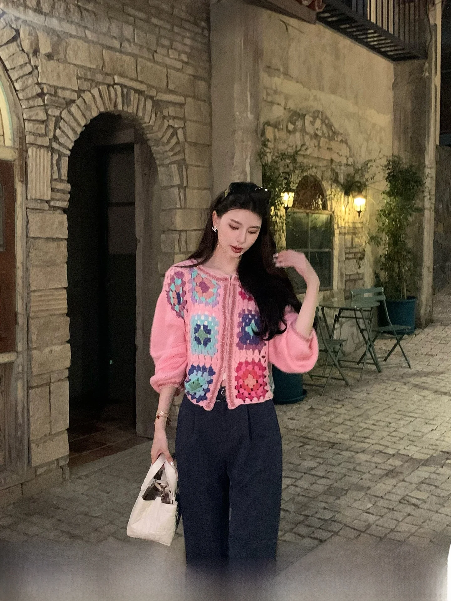 

Женский свитер из тяжелой шерстяной ткани Kun, осенняя новинка, повседневный свободный крой, длинный рукав, круглый вырез