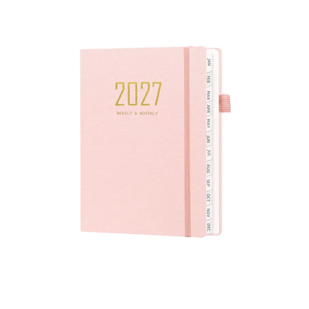 Portable A5 2027 Schedule Book To Do List Textured PU Agenda Book Planner Reminder Daily Planner Book Gift Giving