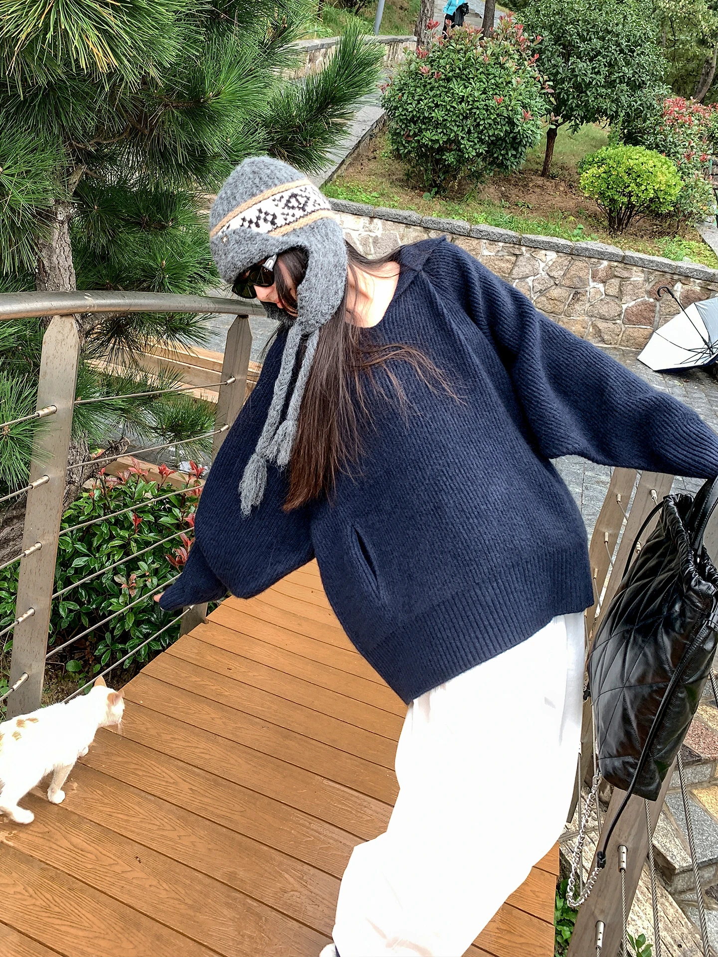 

Женская вязаная толстовка LIYSENIOR с длинным рукавом, свободного кроя, осенне-зимняя, новая, в корейском стиле, повседневная, удобная, модная кофта