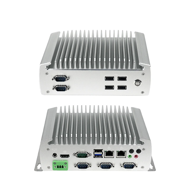 Embedded Industrial Control Machine Small Industrial Fanless Dual Network 6com Host