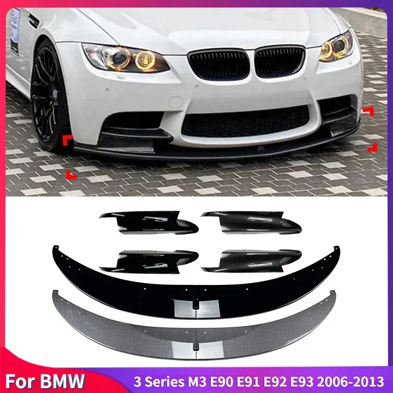 For BMW 3 Series M3 E90 E91 E92 E93 2006-2013 Car Front Bumper Lip Splitter Diffuser Spoiler Auto Accessories Body Kit Tuning