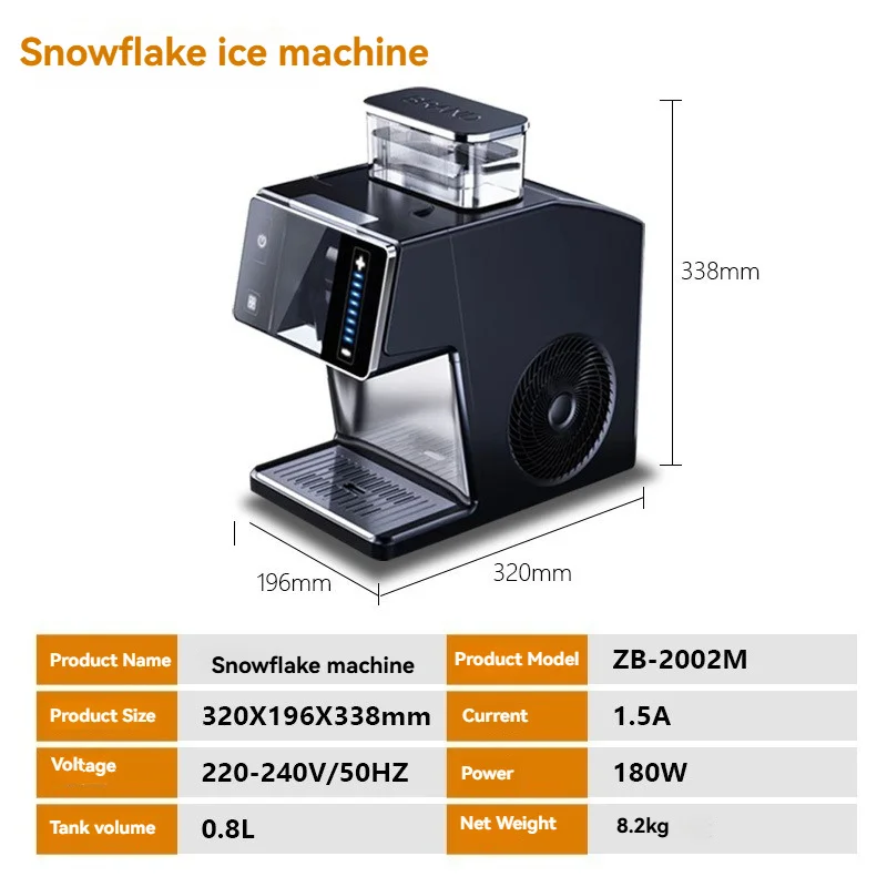 

Commercial Snowflake Ice Machine Home Dessert Cold Drink Snow Mud Machine for Make Milkshakes Smoothies Cold Drinks