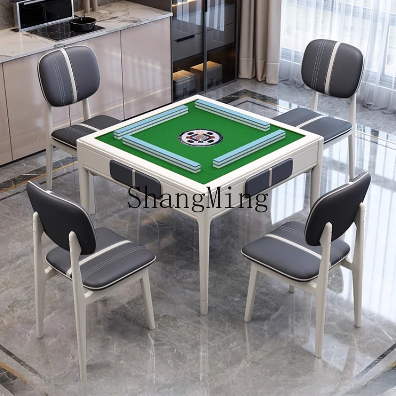 

SM solid wood mahjong table dining table dual-purpose multi-function mahjong machine automatic home integrated mute