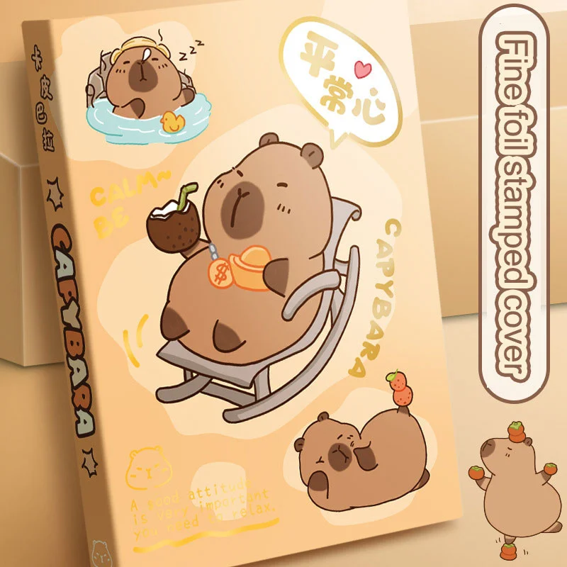 Capybara-Mini cuaderno de bolsillo A7, portátil, manual para estudiantes