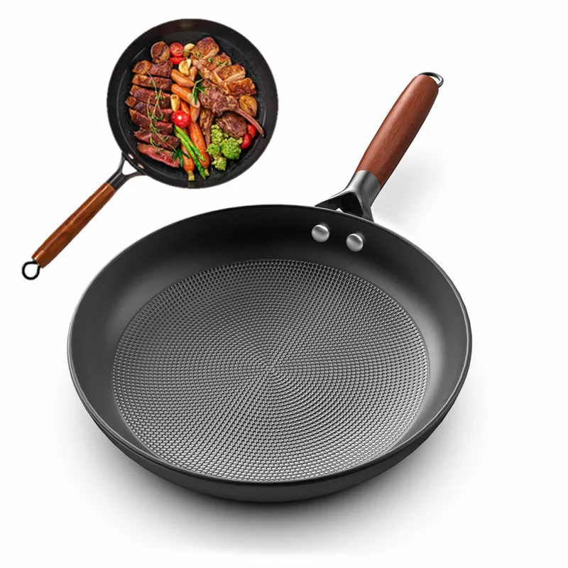 Non Stick Frying Pans 10'' Cast Iron Skillet 3 in 1 Oil-locking Honeycomb Nonstick Cast Iron Pan Oven Safe with Removable Handle