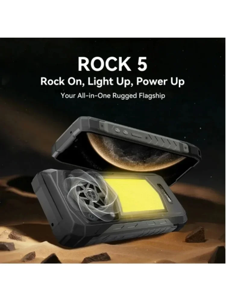 Blackview ROCK 5 Outdoor-Smartphone, 48GB (12+36) RAM+256GB ROM, 6,78" 2.4K Display, 20000mAh Akku, Android 16, 108MP Kamera, NFC, Fingerabdrucksensor, Campinglampe, Erkennungs-IR-Fülllicht, 33W
