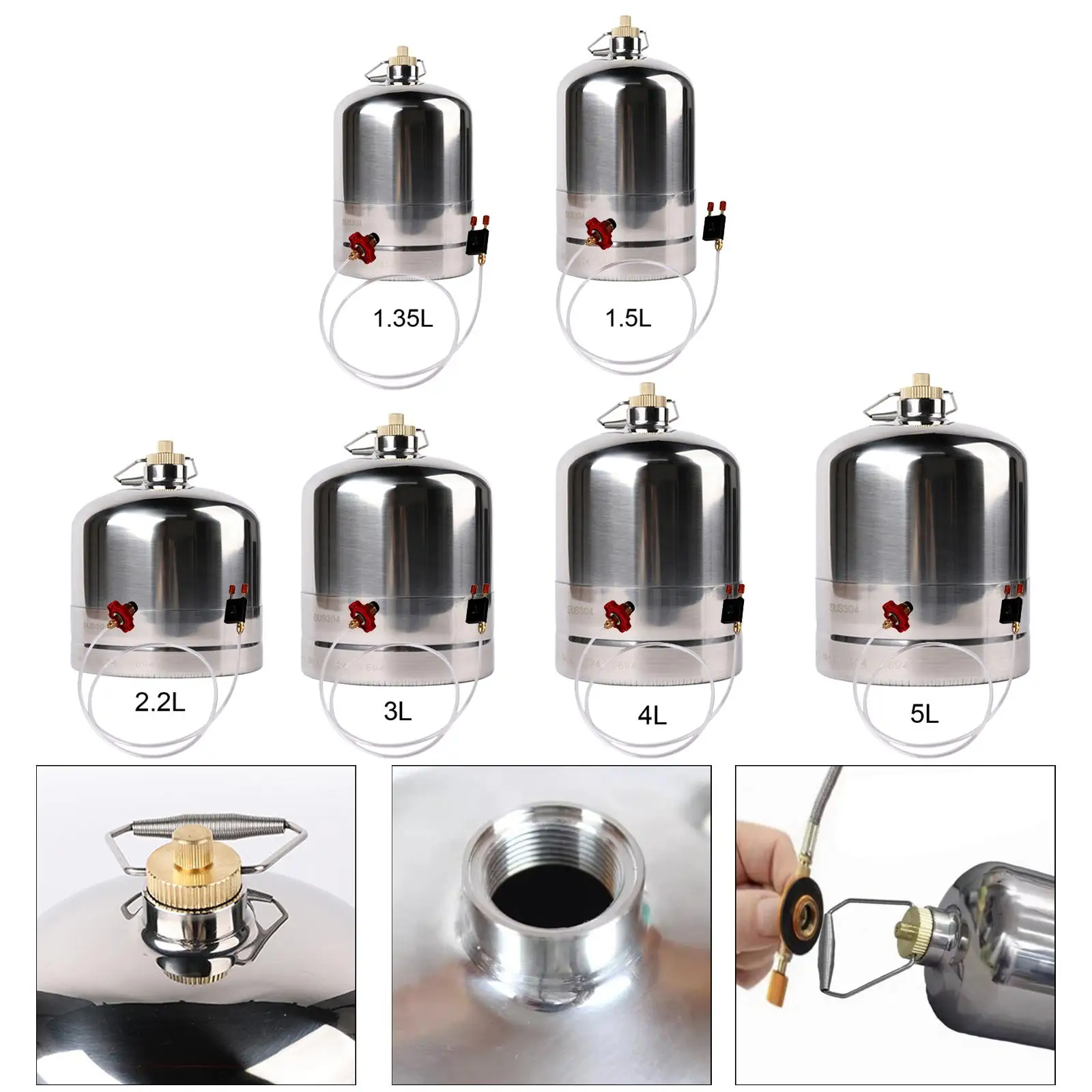 

Портативный многоразовый газовый баллон для кемпинга, легкий, креативный дизайн, бутылка для хранения газа, из нержавеющей стали 304, удобный для транспортировки