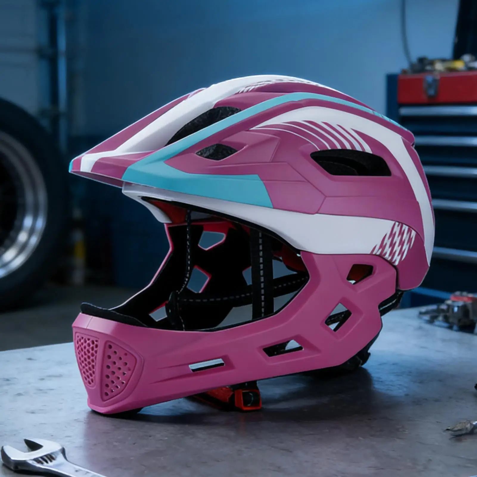 

Full Face Bike Helmet Kids Cycling Protective Gear Child Motorcycle Helmet For Boys Girls Youth Riders Skateboarders Beginners