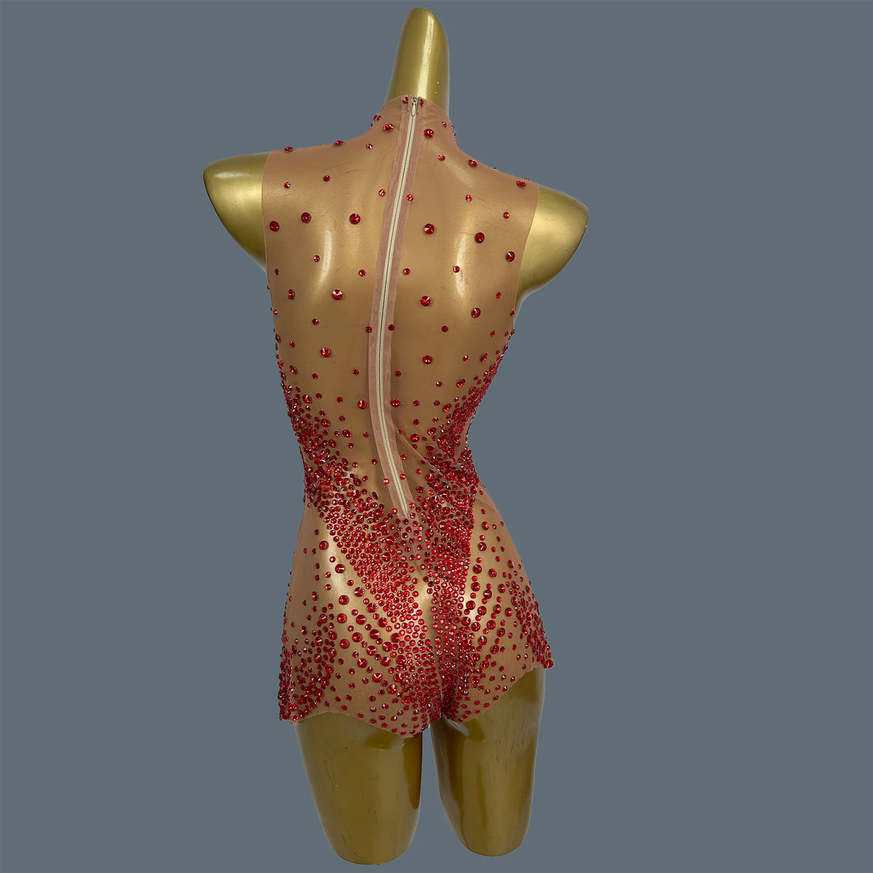 

Women Sexy See Through Mesh Bodysuit Luxury Birthday Dancer Stage Performance Wear Mesh Sparkly Crystal ightclub Outfit Menglong