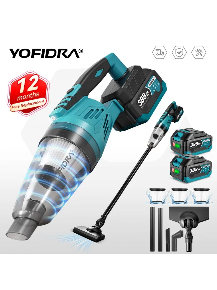 YOFIDRA 12Kpa Elektrische Stofzuiger Draadloze 1500W Cleaner Handheld Schoonmaken Sneeuw Stof Power Tool Voor Makita 18V batterij Pin - afbeelding 2