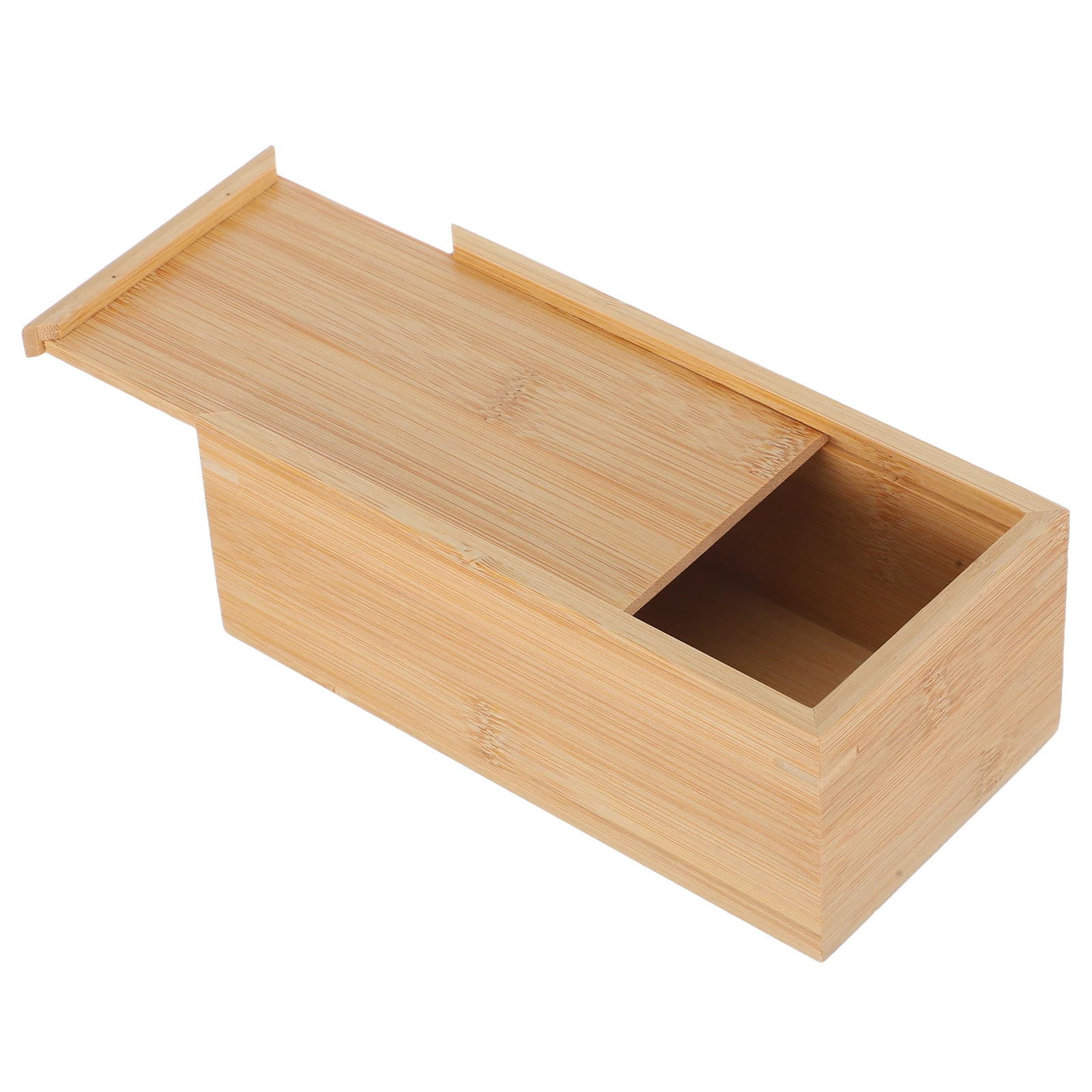 

Wooden Storage Box With Sliding Lid Unfinished Wood Box Pencil Box Decorative Keepsake Box Bamboo File Storage Container Case