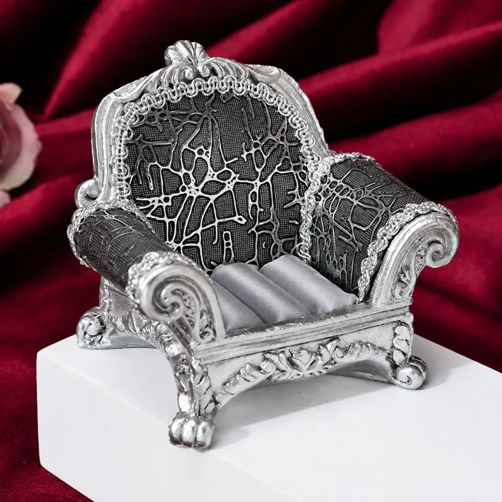 Luxury Sofa Model Ring Storage Box Multifunction Creative Jewelry Organizer Box Decorative European Couch Shaped Jewelry Box