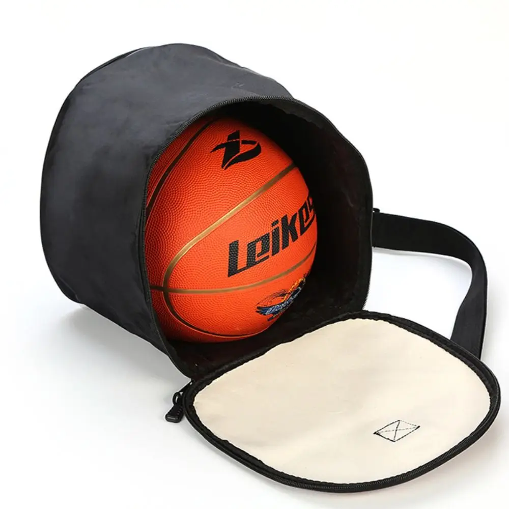 Large Capacity Basketball Pattern Bag Single Shoulder Zipper Pocket Crossbody Basketball Bag PU Adjustable Ball Storage Case