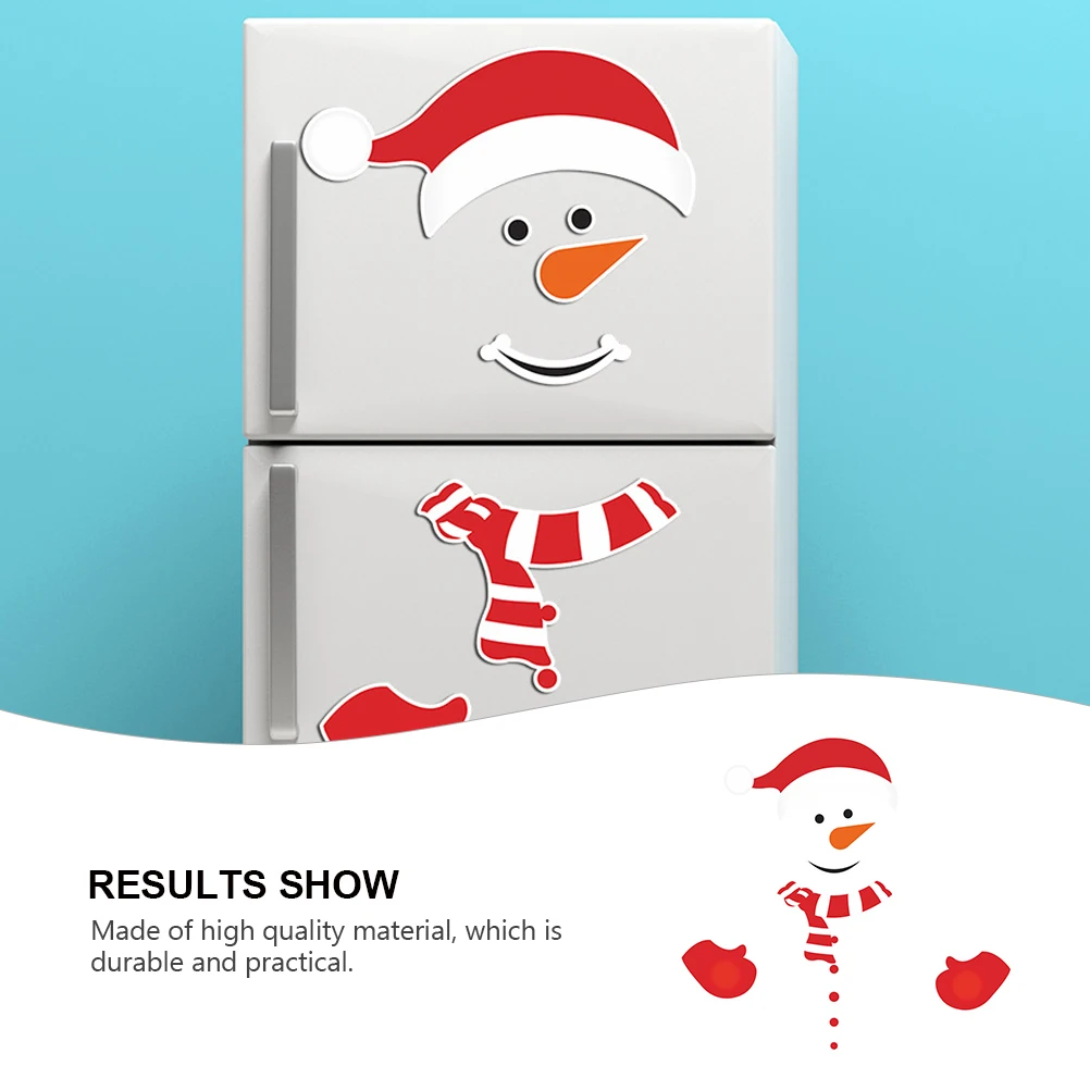 

Snowman Fridge Magnet Magnetic Stickers Christmas Xmas Refrigerator Window Decorations Decorate Decals Plastic