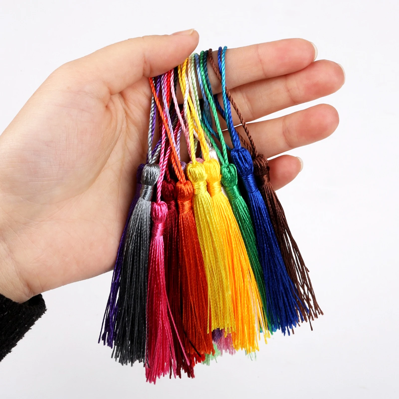 

32 Pcs Bookmark Tassels, 5 inch Handmade Silky Soft Tassels with Cord Loops for Keychain Jewelry Making, Sewing, DIY Craft