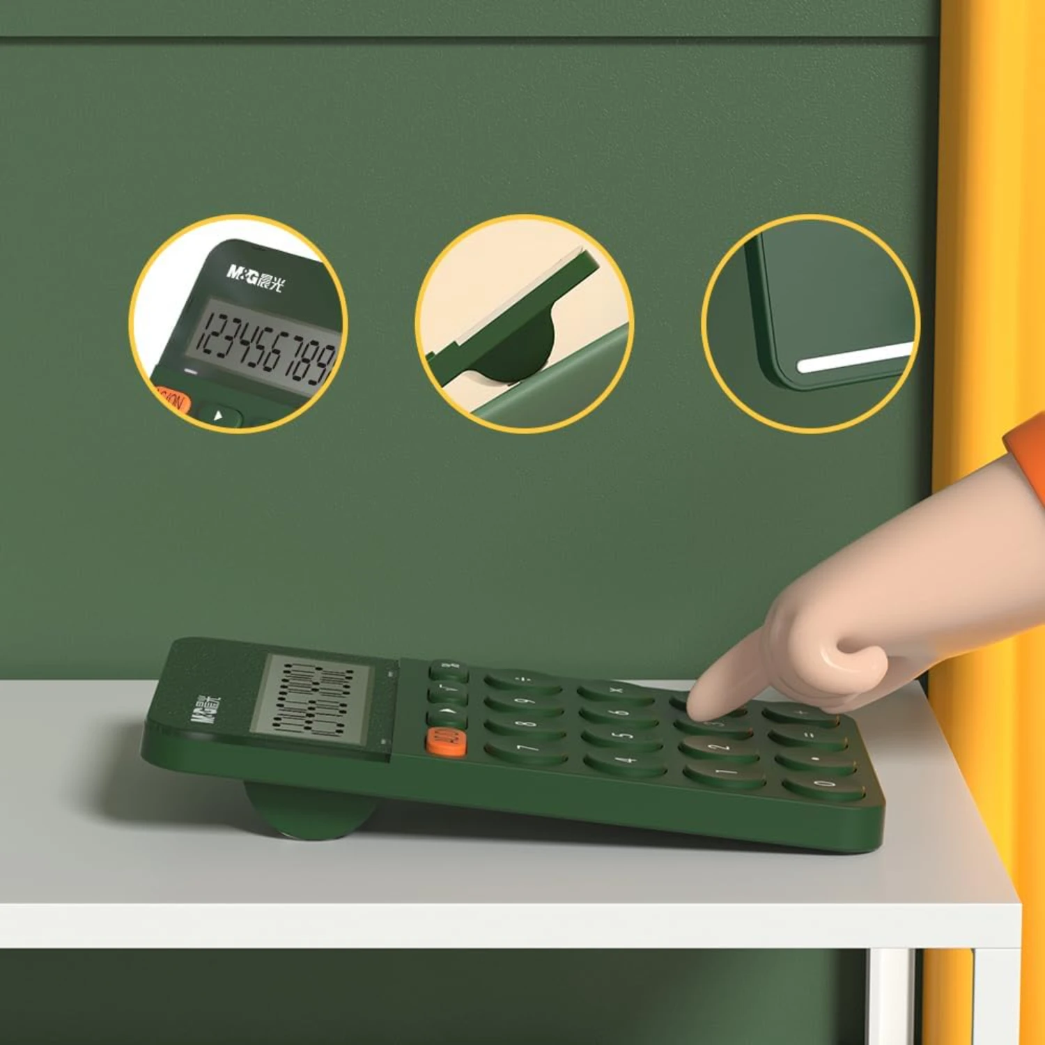 M&G Desk Calculator 12 Digit Calculator with Large LCD Display and Buttons, Automatic Sleep, Portable Cute Calculator for School