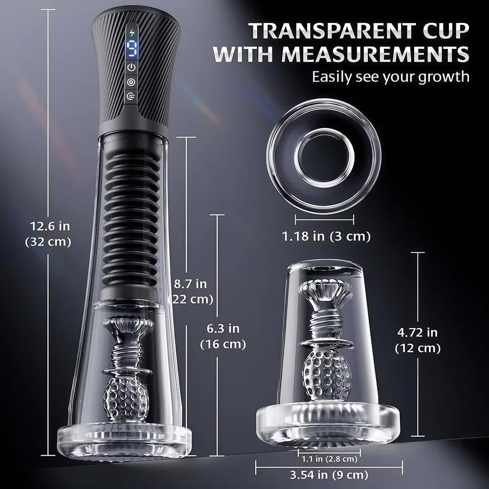 Electric Penis Pump Male Masturbators APP Control Automatic vacuum Suction with 2 Replaceable Sleeves 6 Penis Ring Adult Sex Toy - Image 6