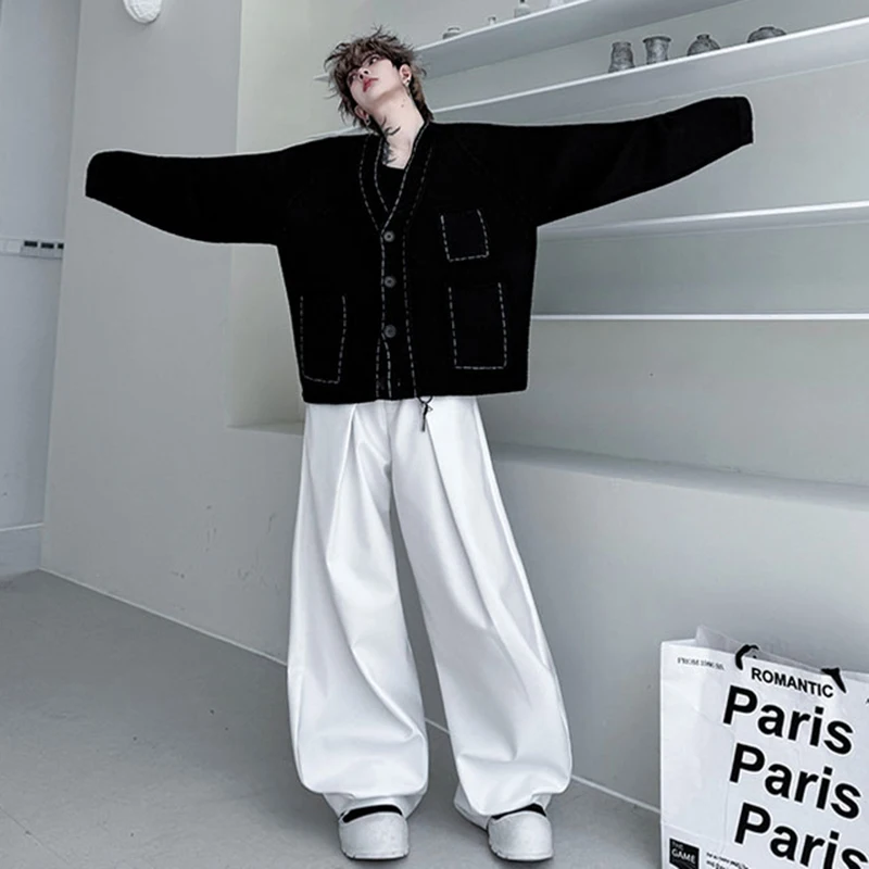 LUZHEN التطريز مخطط تصميم فضفاض الخامس الرقبة سترة مشغولة من الصوف الرجال 2025 شتاء جديد موضة عالية الجودة وسيم سترة JY4832 #6