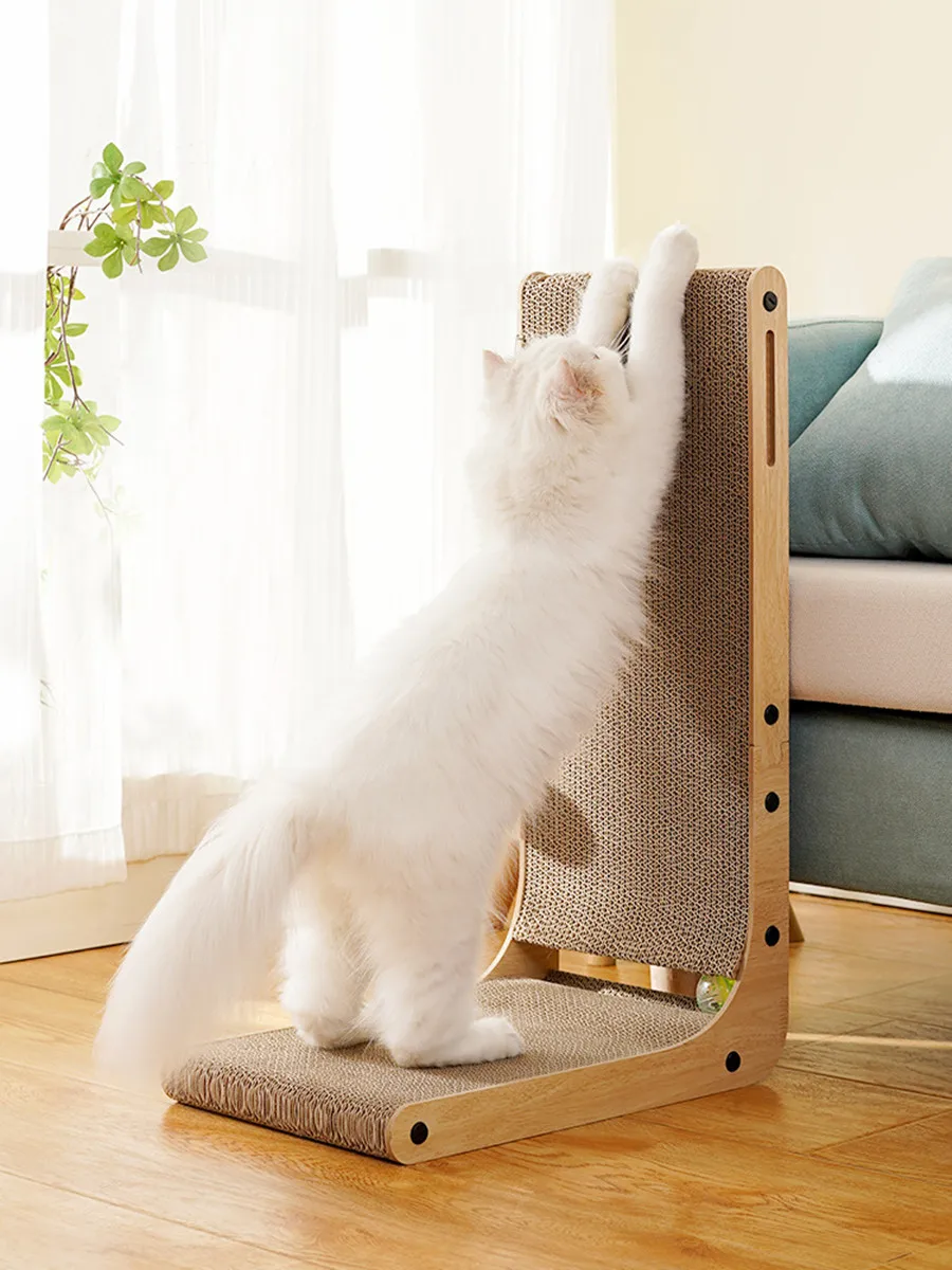 L-shaped cat scratch board Vertical wall sticking non shedding, scratch resistant, bite  scratch resistant, cat teasing toy