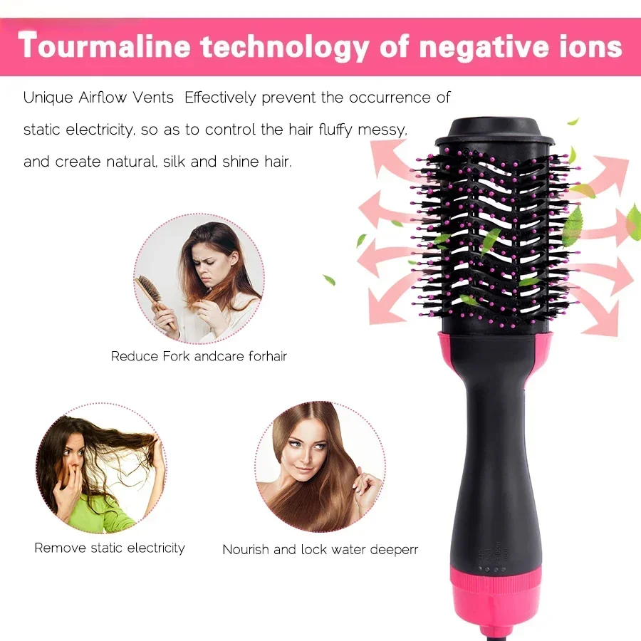 4 in 1 Hot Air Comb Hair Dryer Brush One Step Volumizing Hair Dryer Brush Multi-Function Styler Professional Hot Air Brush