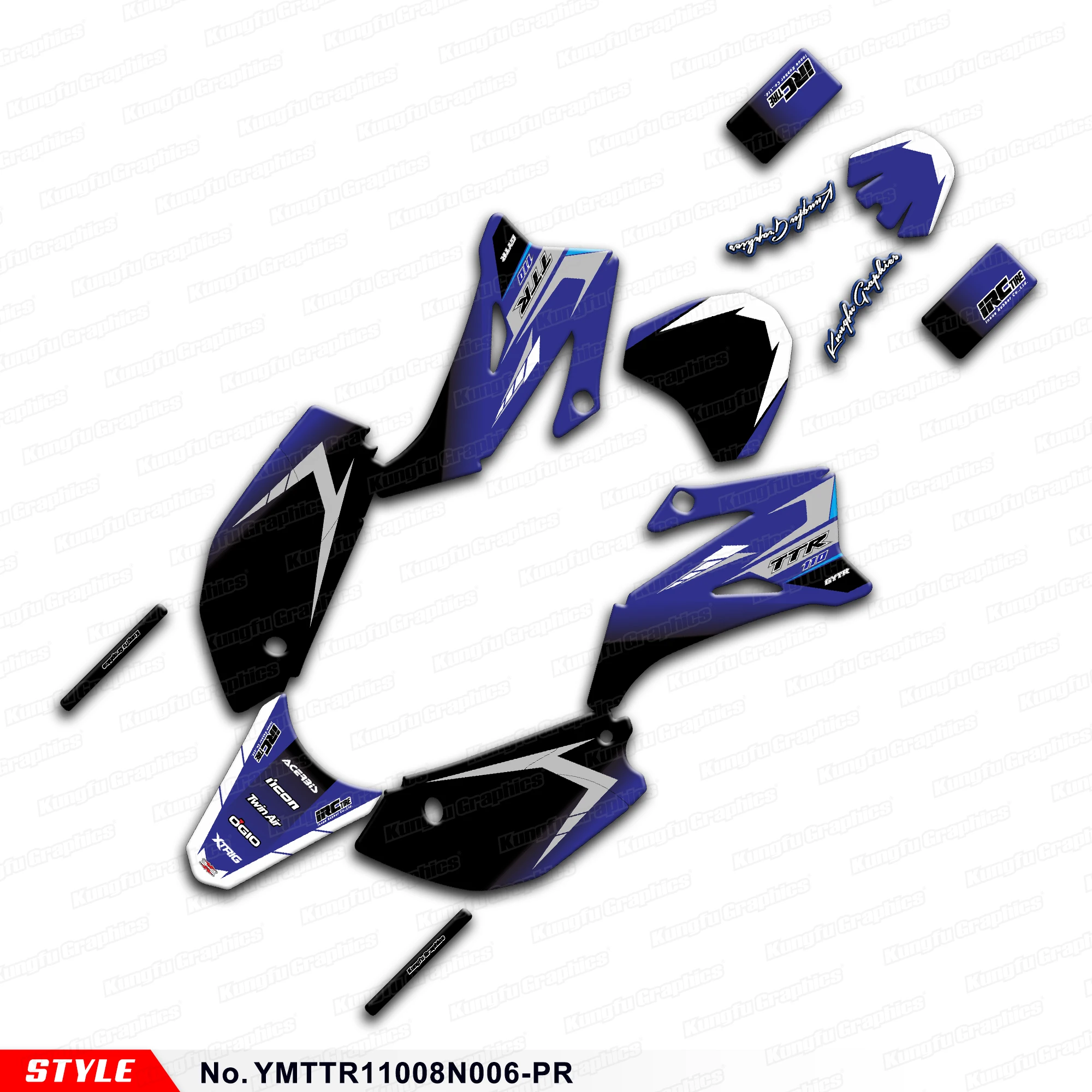

MX Stickers Graphics Kit Wrap Design for YAMAHA TTR110 TTR 110 2008 2009-2020 21 22 23 24 25, Style No.YMTTR11008N006-PR