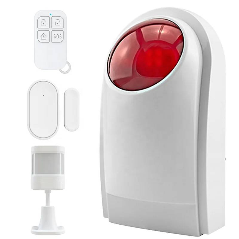 Tuya sound and light alarm Wifi home high decibel 110dB strobe light sensor networking security system remote APP