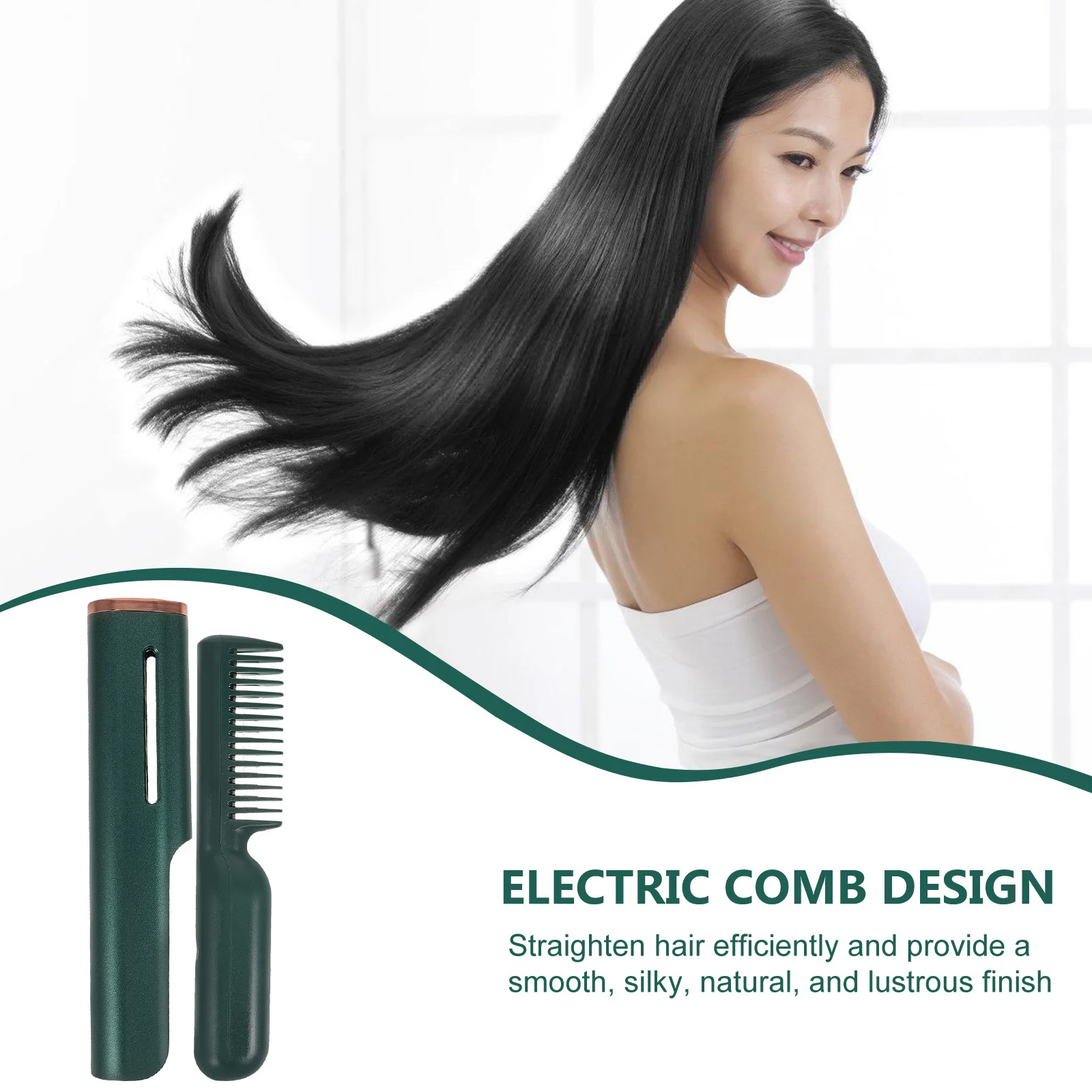 

Электрический выпрямитель для волос, расческа, быстрый нагрев, инструмент для выпрямления волос, портативная щетка для волос, против вьющихся волос, гладкая шелковая отделка, инструмент для укладки