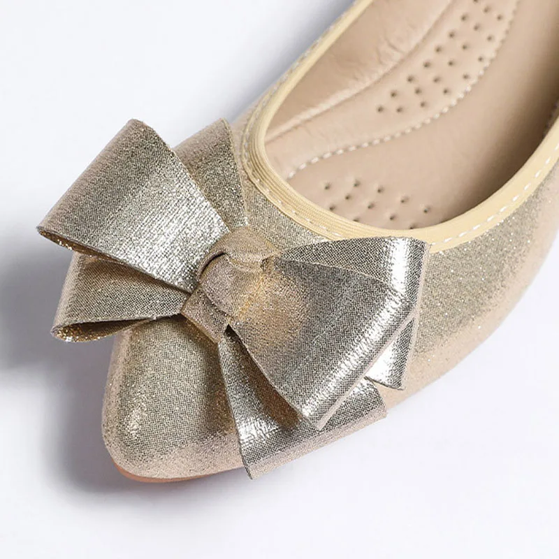 Soft Sole Flats Shoes Women Spring Summer Slip On Women Shoes Fashion Bow-knot Foldable Ballet Flats Office Ladies Shoes WSH4920