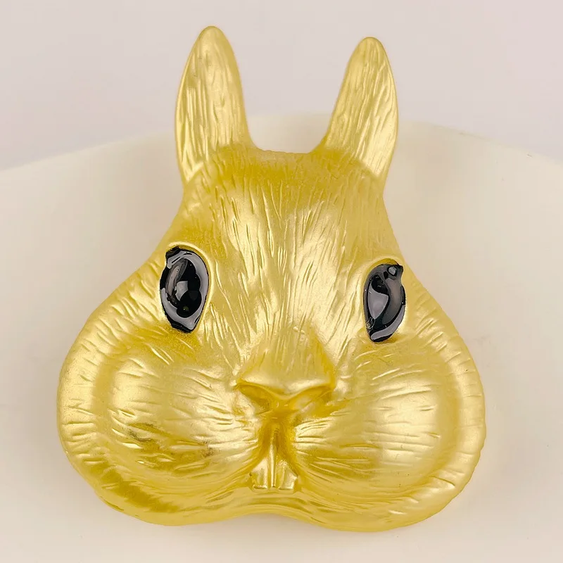 Vintage Women Men Classic Rabbit Design Brooches Earrings Baroque Palace Style Unisex Metal Crystal Animal Pins Badges Jewelry