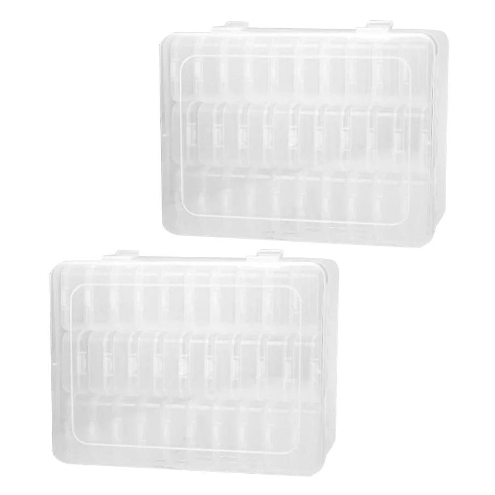 

2Sets Clear Plastic Small Parts Storage Box Durable Organizer Containers for Beads Jewelry Crafts DIY Home Sundries Storage