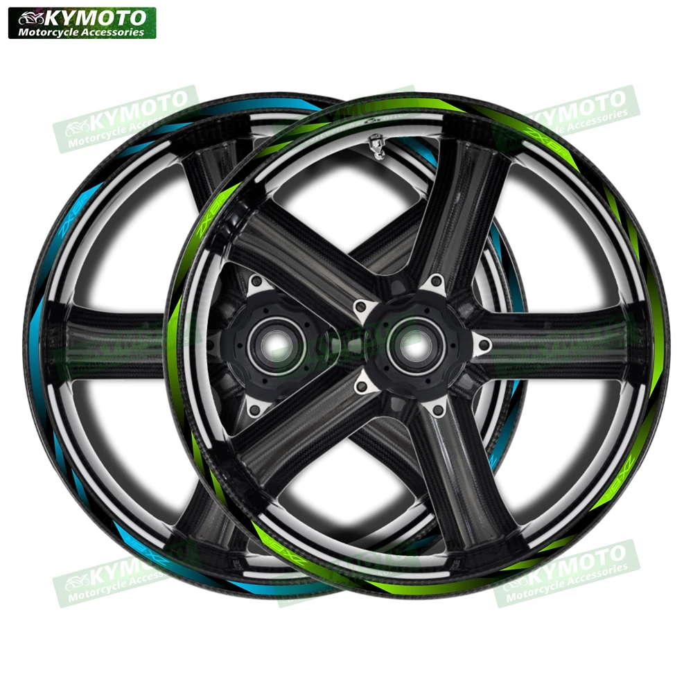 Für ZX-6R ZX6R reflektierendes Motorradzubehör 17 Zoll Vorder- und Hinterradaufkleber Nabe modifizierte Felgenaufkleber Dekoration