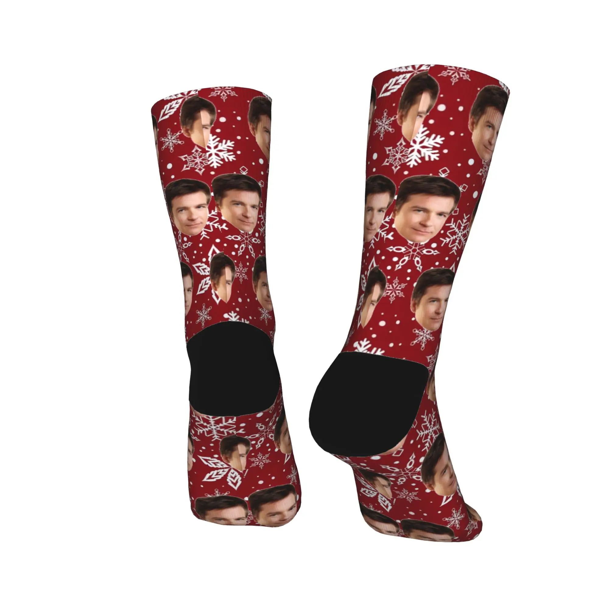 جوارب رجالية لعيد الميلاد مخصصة على شكل وجه جوارب ربيعية مضحكة جوارب ناعمة مخصصة للتزلج جوارب مضادة للانزلاق #4