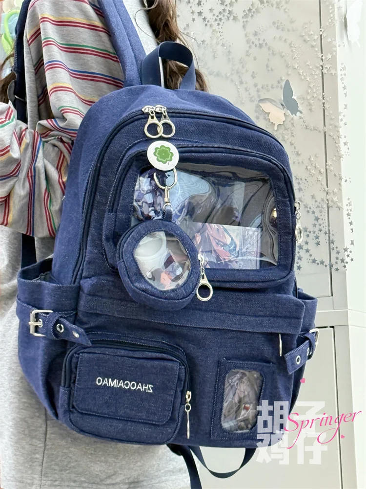

Denim Ita Mochila Student Daily Using Backpack Large Capacity Bag 2025 New Trendy Mochilas Mujer Travel Bags for Woman