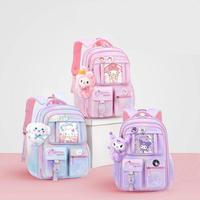 My Melody Kuromi Sanrios Backpack Student Bag Girl Cartoon Kawaii Anime Breathable Super Light Large Capacity Child School Bag
