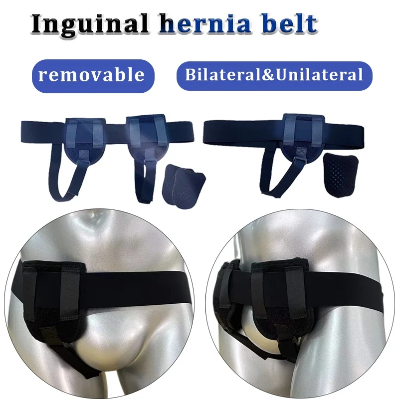 Inguinal Hernia Belt Brace Recovery Support with Removable Pain Relief Pad Adjustable Size for Left and Right Side Universal Use