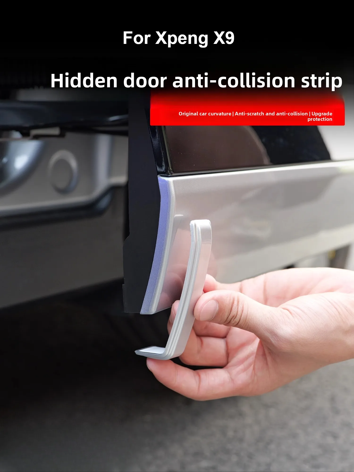 

For Xpeng X9 2025 Car Door Anti-collision Strips ABS Hidden Edge Wrapped Anti-scratch Door Corner Protector Accessories