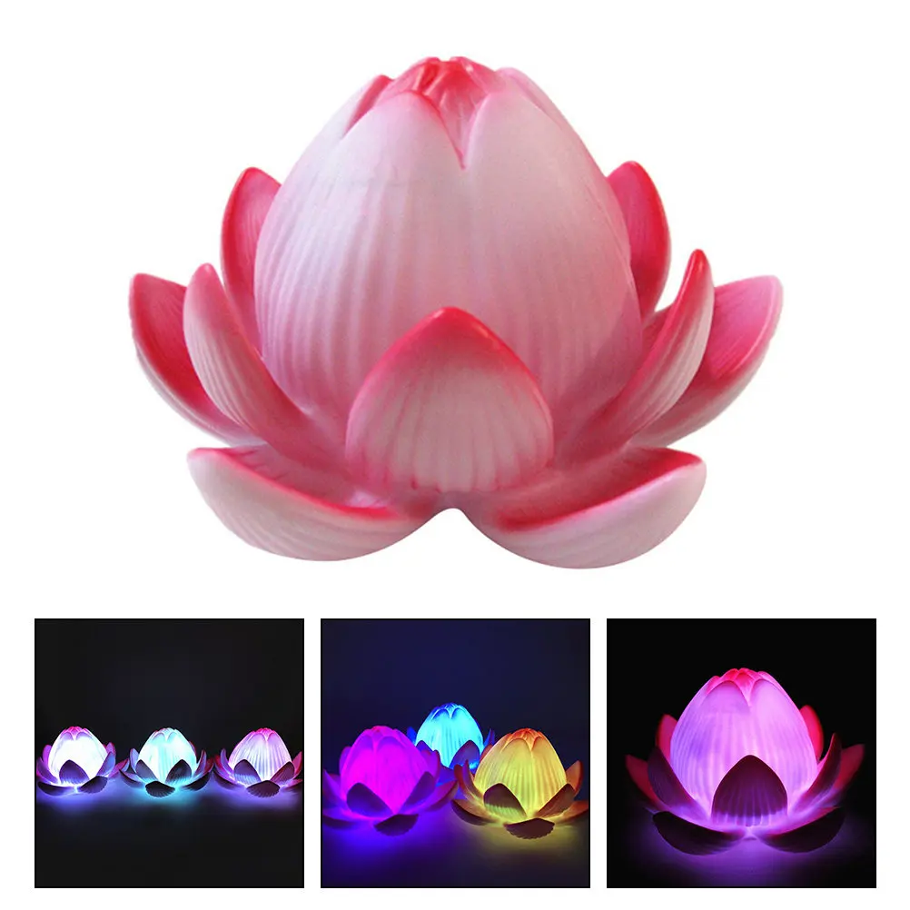 

LED Lotus Light Tabletop Natural Lotus Buddha Lamp Party Wedding Decoration Lamp Garden Light Buddha Lamps