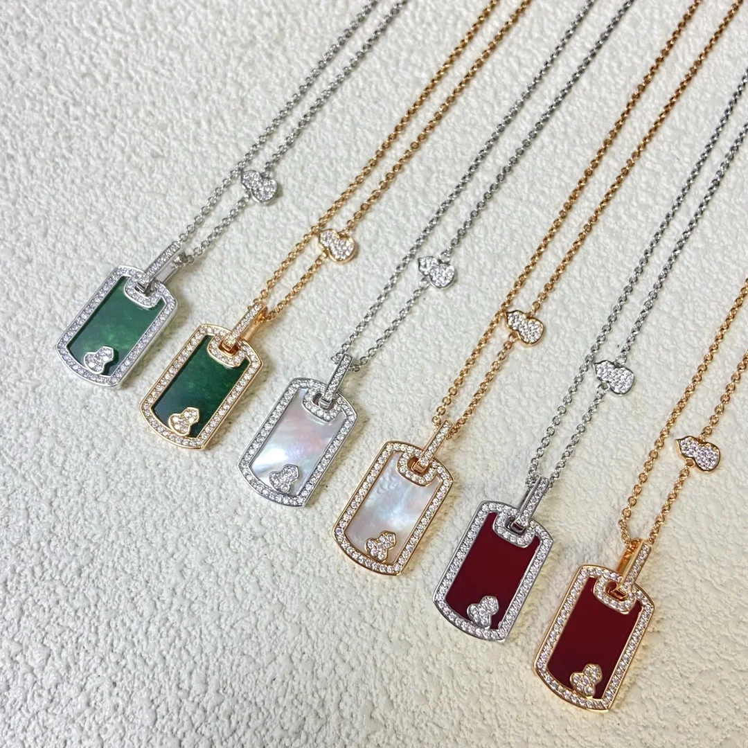 

2025 new small square brand diamond-set fritillaria gourd necklace light luxury niche necklace for women's high-quality jewelry