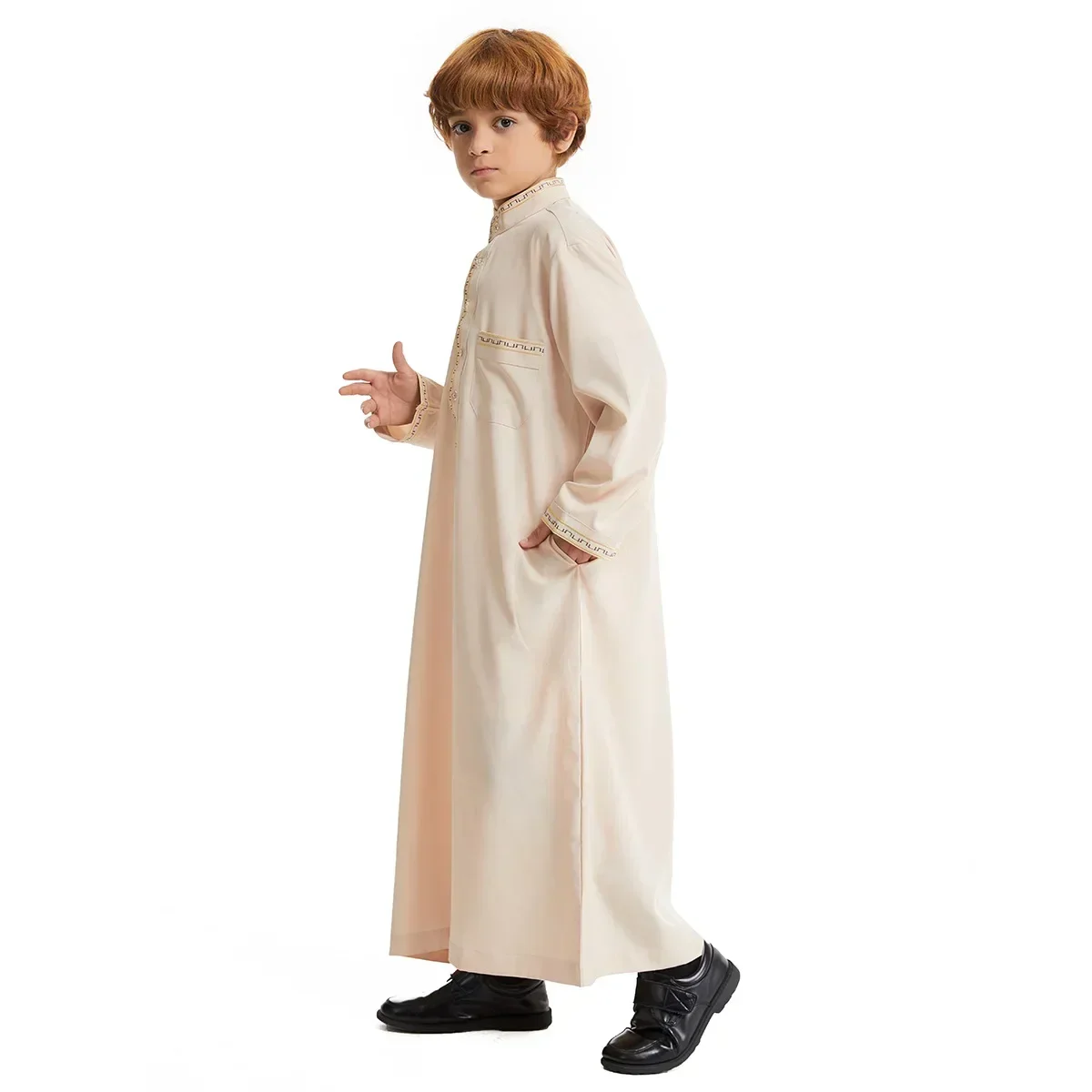 Muslim Boys Robe Gown Saudi Djellaba Pocket Arabia Abaya Kaftan Jubba Thobe Islam Eid Ramadan Djellaba Morocco Caftan Abayas