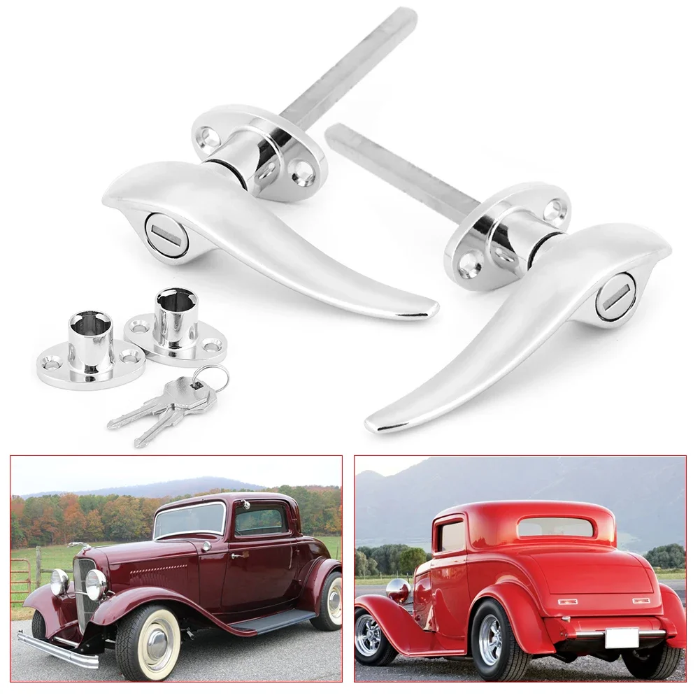 Edelstahl-Auto-Außensperr-Türgriffe, passend für Ford 3, Fenstercoupe 1932–1934