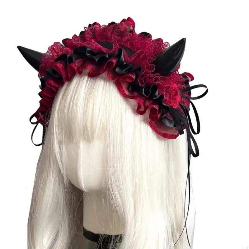 Y3NE Halloween Devil Horn Headpiece Permanent Fabric Not Irritating Gentle Plan
