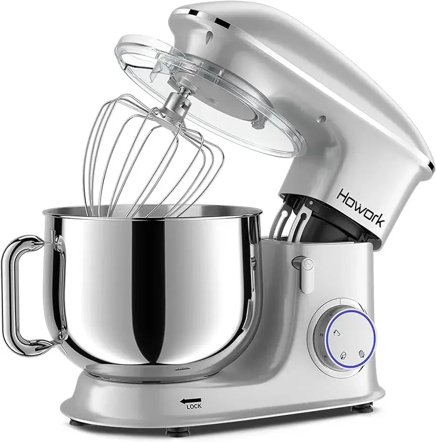 8.5QT Stand Mixer, 660W 6+P Speed Tilt-Head, Electric Kitchen Mixer With Dishwasher-Safe Dough Hook, Beater