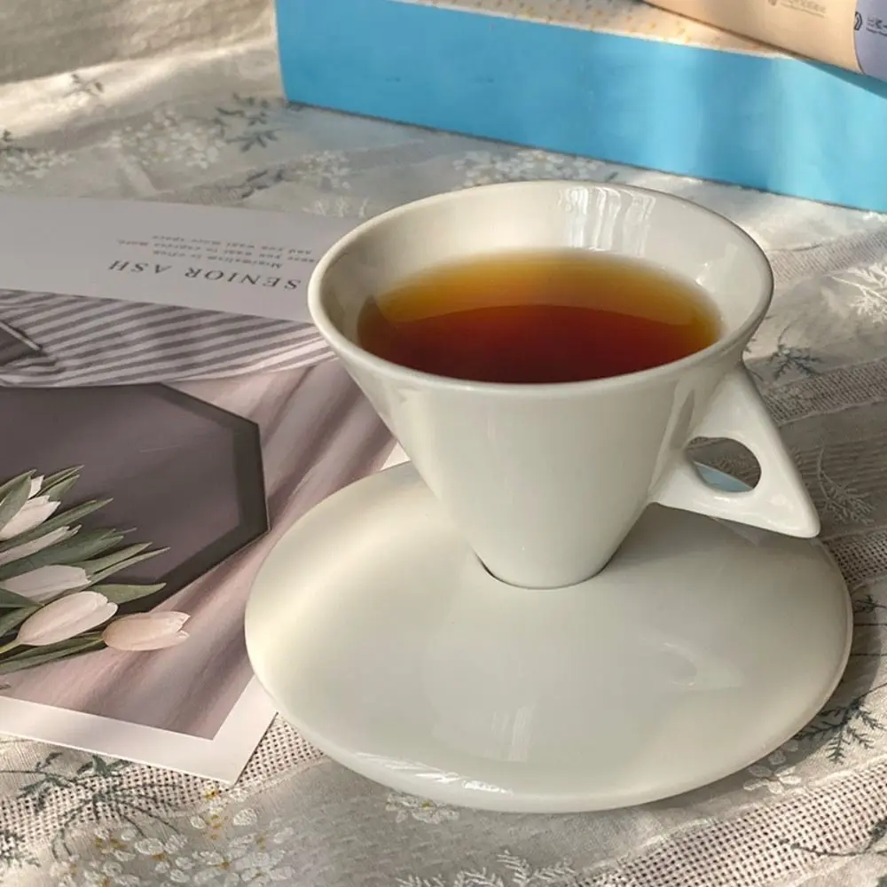 

Tea Tumbler Bone China Porcelain Espresso Cup Set Minimalist Conical Coffee Cup Vintage Coffee Mug Gift