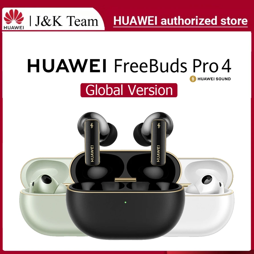 سماعة رأس هواوي Freebuds Pro 4، سماعة رأس، ANC ديناميكية ذكية، متوافقة مع iOS وAndroid، صوت حقيقي مزدوج السائق، أصوات ممتازة