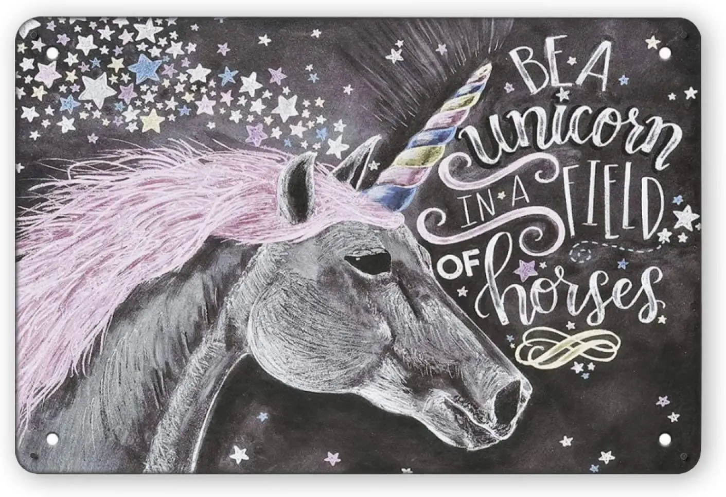 

Woollywonder Knits Be A Единорог в поле лошадей металлический знак Ретро Настенный декор настенное Искусство Декор табличка для Дома кухни бара