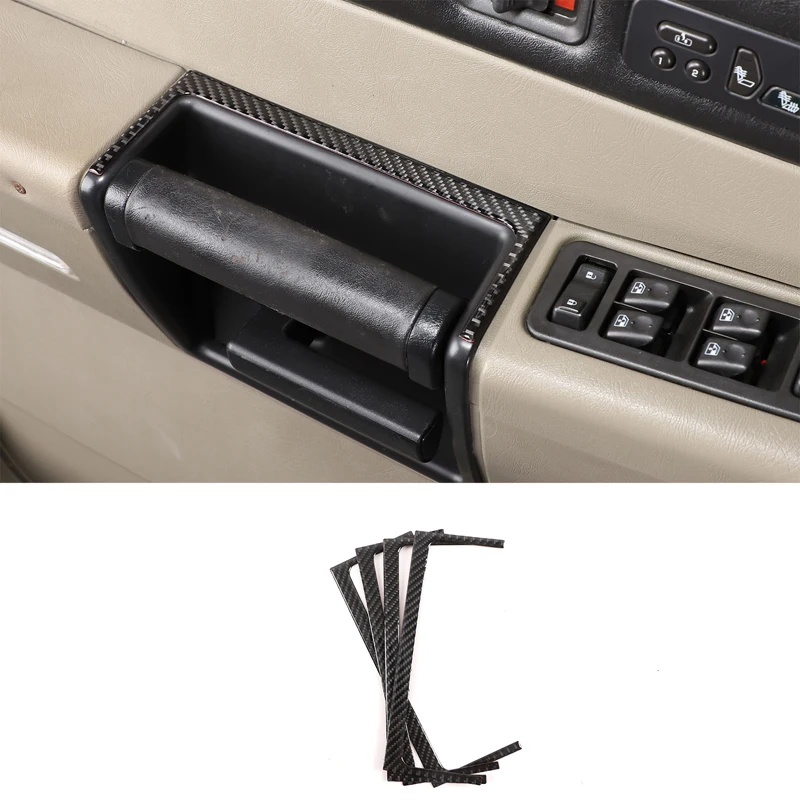 

For 2003-2007 Hummer H2 Soft Carbon Fiber Car Door Inner Handle Frame Sticker Car Interior Accessories 4Pcs