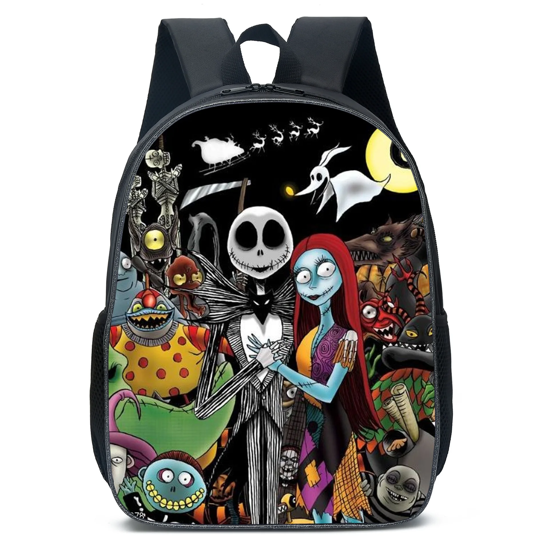 MINISO Disney The Nightmare Before Christmas Backpack Cartoon Jack Sally Cosplay Christmas Pattern Bag Gifts Girls Shoulder Bags