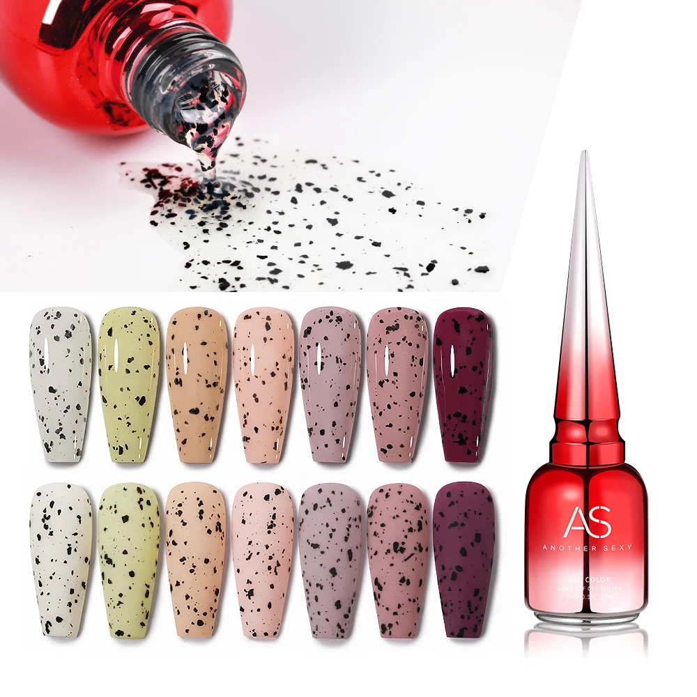 AS Smalto gel solido a guscio d'uovo Smalto gel semipermanente Lampada Vernice Soak Off Gel UV Nail Art Manicure Top Coat