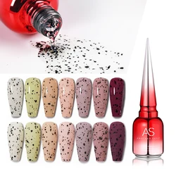 AS Solid Eggshell Gel Polish Semi Permanent Gel Nail Polish Lamp Varnish Soak Off UV Gel Nail Art Manicure Top Coat