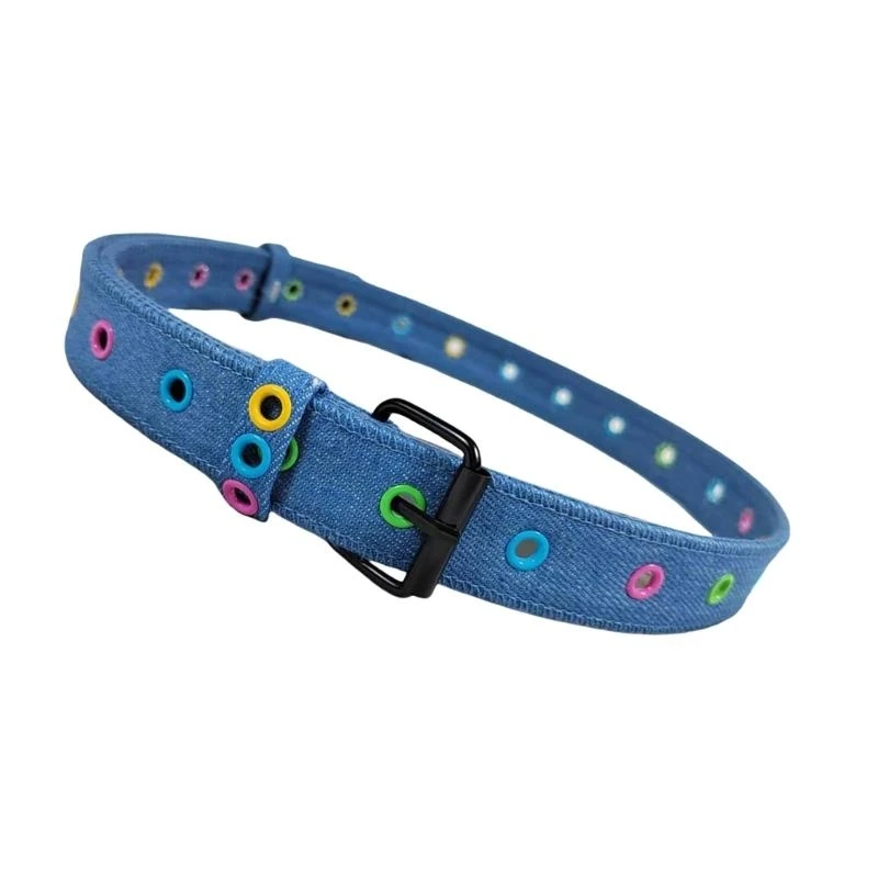 

652F Unisex Stylish Eyelet Belt Adjustable Length Classical Waist Band Waist Decor for Trendy Youths Enjoy Comfort and